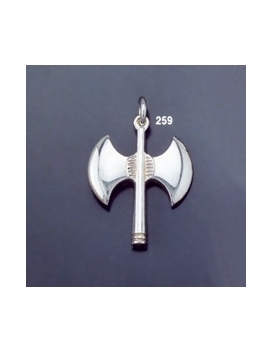 259 Sterling Silver Minoan Double Headed Axe Pendant (L)