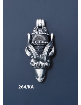 264/KA Silver Capricorn's Head Torc Pendant (XXL)