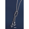 1064/B Hand Braided Silver Necklace with Ram