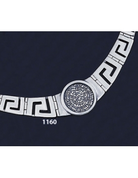 1160 Greek Key/Meander Necklace Phaistos Disc Coin (L)