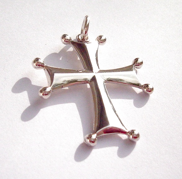 byzantine cross with granules, traditional greek jewellery pendant